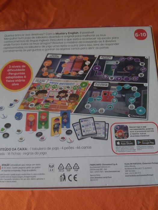 Mystery English jogo tabuleiro