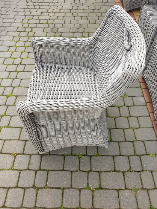 Masywne krzesła ogrodowe z technorattanu 8 sztuk