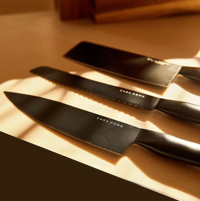 Conjunto de 3 Facas em Aço Preto Zara Home NOVO