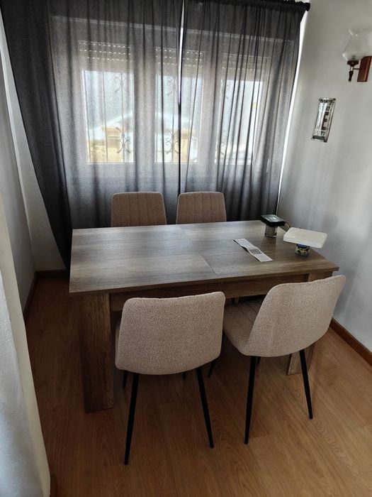 Mesa de jantar extensivel carvalho cinza