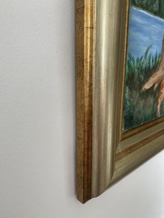 Quadro Batismo de Jesus emoldurado