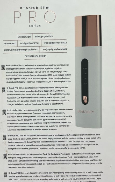 Urządzenie do peelingu kawitacyjnego BEAUTIFLY B-Scrub PRO Slim
