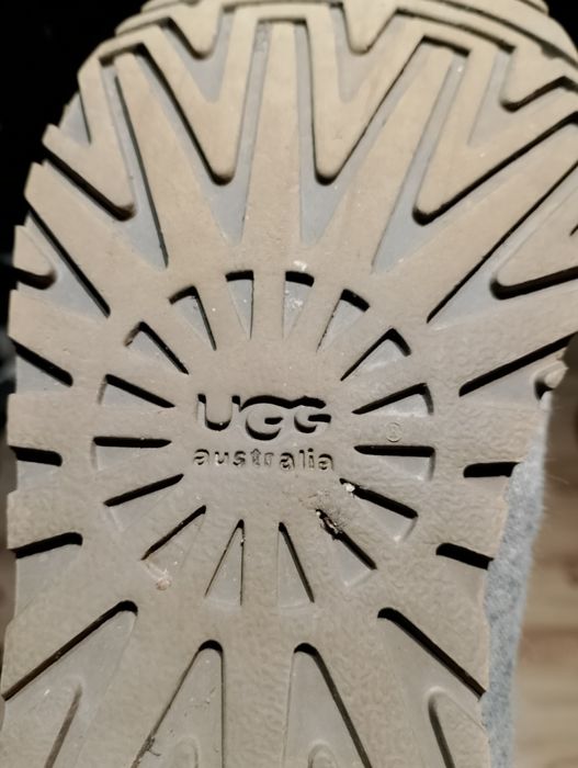 Szare Damskie Materiałowe Buty Śniegowce UGG Australia
