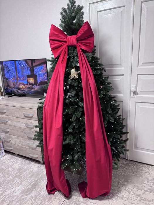 Бант новорічний на ялинку 2026 бархат тренд зими п