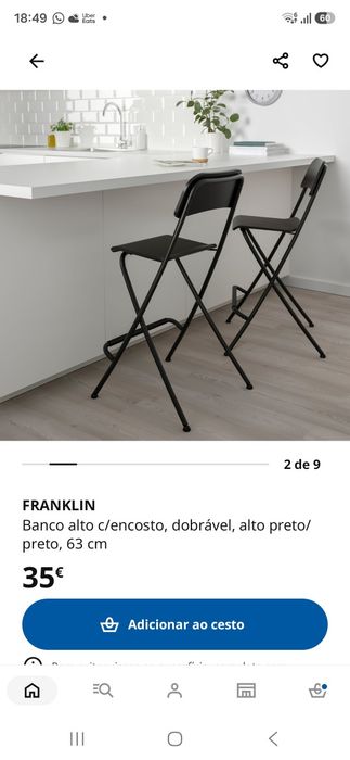 Conjunto mesa e cadeiras altas ikea