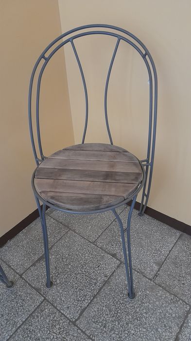 Krzesło ogrodowe  , metalowe ,drewno, 2 szt