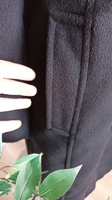 Sg Elegancki czarny płaszcz damski 42 , 44 XL klasyk dyplomatka damska