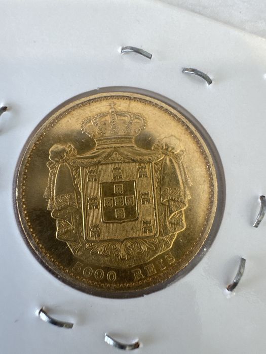 Moeda 5000 Reis 1877. Muito dificil nesta data e estado