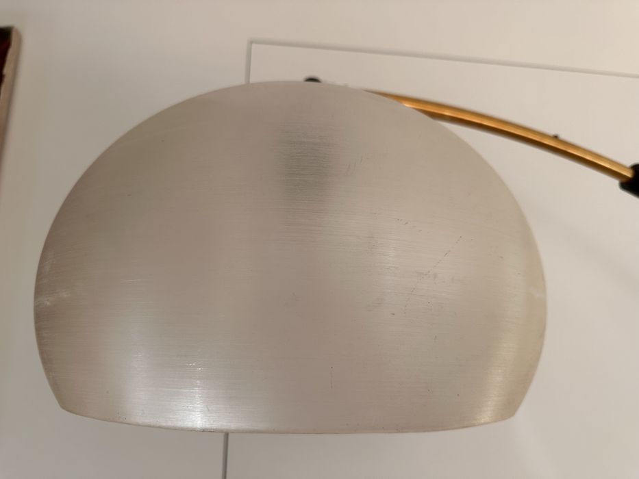 Goffredo Reggiani lampa łukowa mid century. Podstawa trawertyn