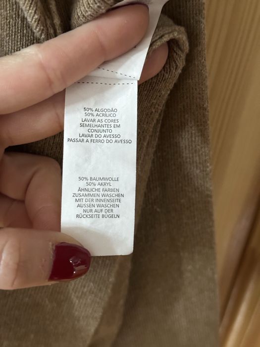 Ciemny kamel ponczo atmosphere akryl