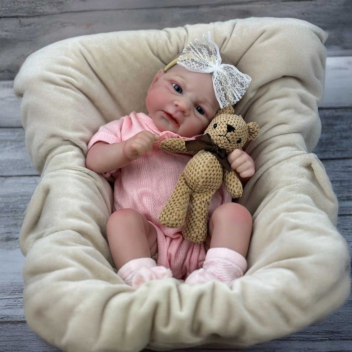 •PRAWDZIWE ZDJĘCIA• Lalka Typ Reborn Otwarte Oczy Miękki Brzuszek