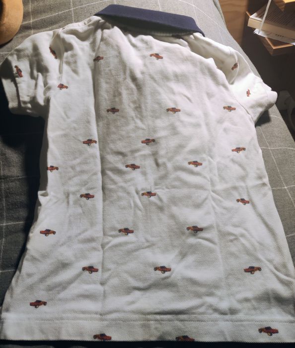 T-shirt, polo, manga curta, branca, carros, Beach Time Hackett London 3/4 anos