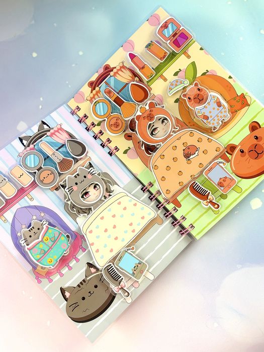 Трендові пухнастики Пушин і Капібара Capybara Pusheen, A5