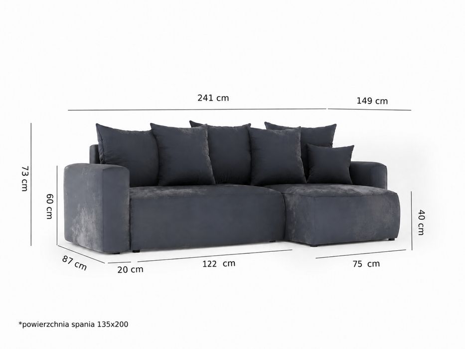 Nowy narożnik FABI z funkcją spania, sofa i kanapa
