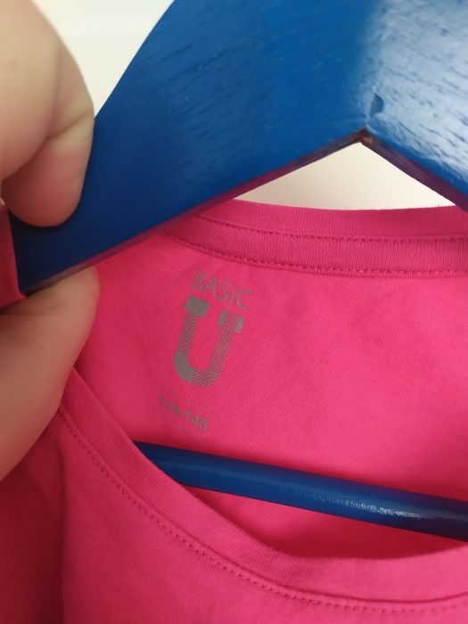 T-shirt różowy gładki 134/140cm Basic U