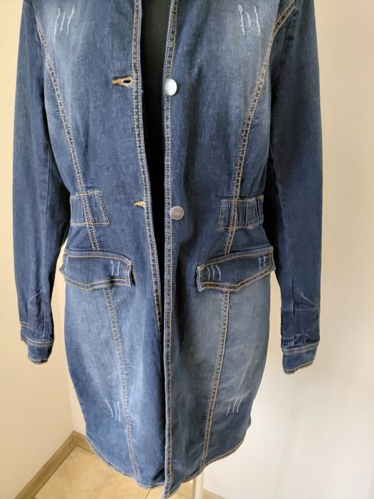 Kurtka jeansowa damska, płaszczyk marki Bonprix,  rozmiar M/L
