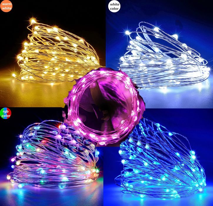 Led гирлянда 2,5,10,20м на USB+батарейки,пульт ДУ,смарт