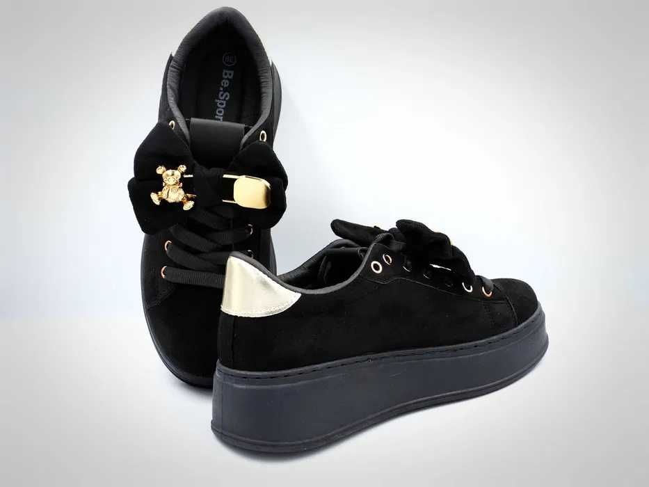 sneakersy z ozdobną broszka 36