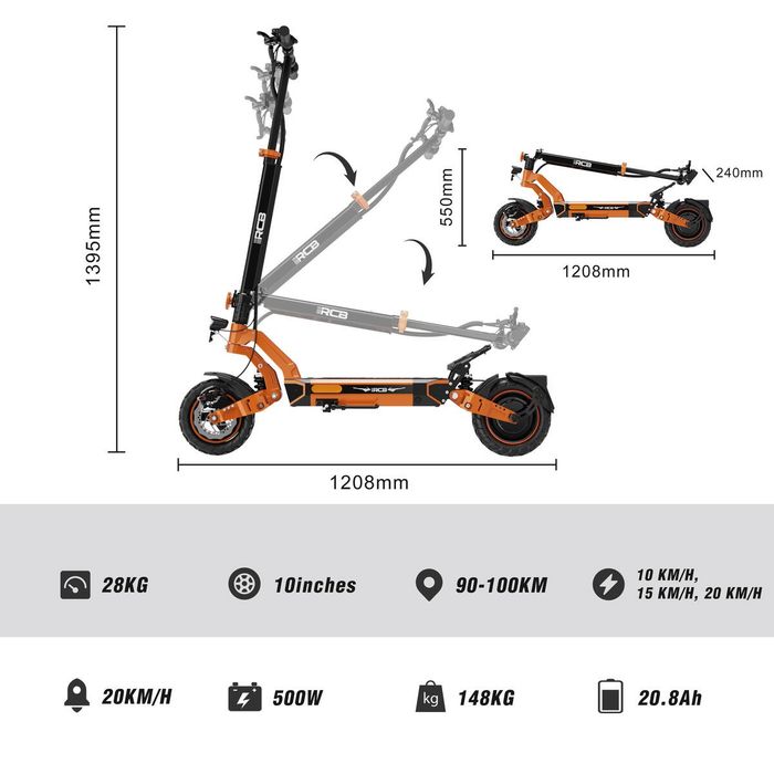 Hulajnoga elektryczna dla dorosłych 500W 20.8Ah 90-100km RCB-D7