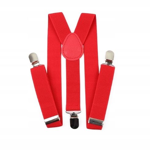 SZELKI do spodni DZIECIĘCE dla chłopca CZERWONE regulowane 80 cm- 130 cm (005SZD)