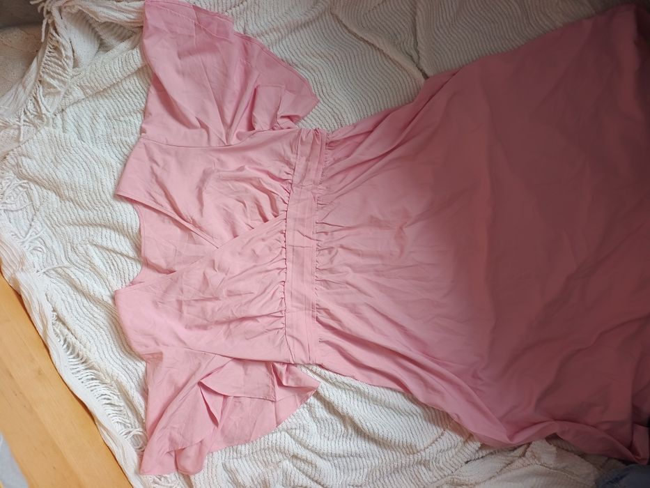 Рожева літня, коктейльна сукня, довга, 4xl, 5xl