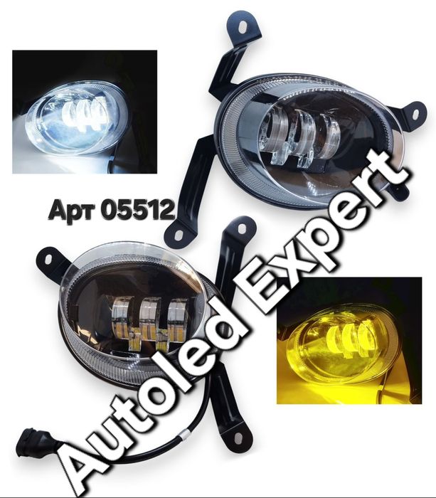 Світлодіодні протитуманні фари Chevrolet Aveo SDN T250 білий+жовт ПТФ