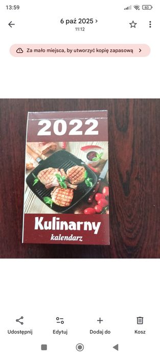 68* Kalendarz kartkowy z 2022