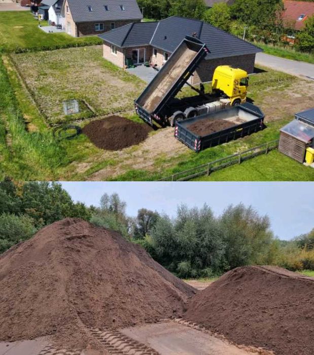 CZARNOZIEM CZYSTA ZIEMIA OGRODOWA siana Koparka humus dostawa Trawnik