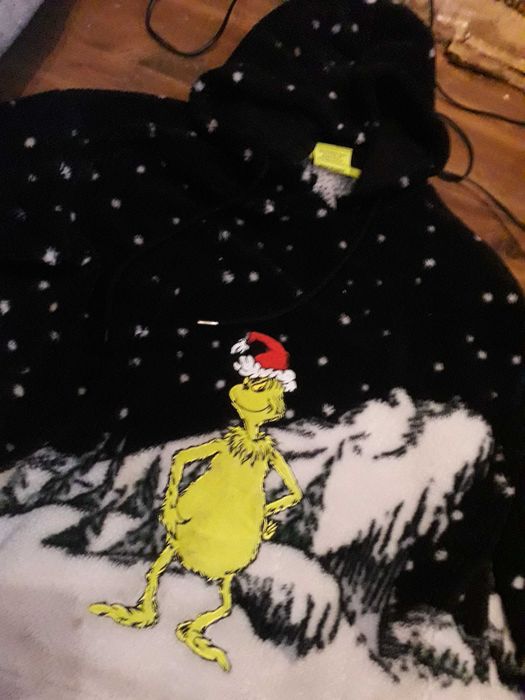 bluza z kapturem ocieplana grinch