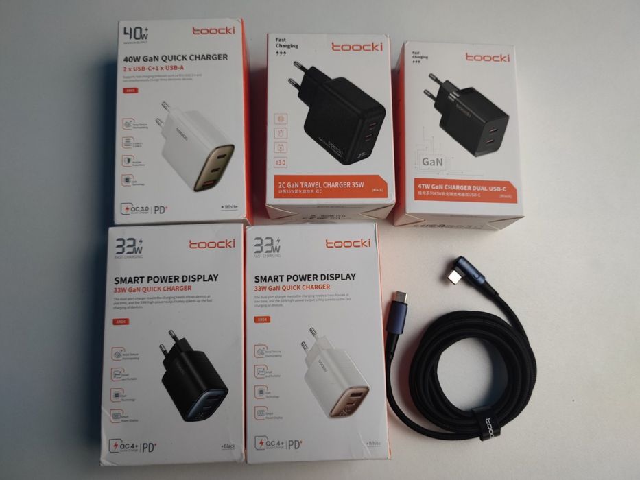 Зарядні пристрої toocki 47w, 40w, 35w, 33w.
