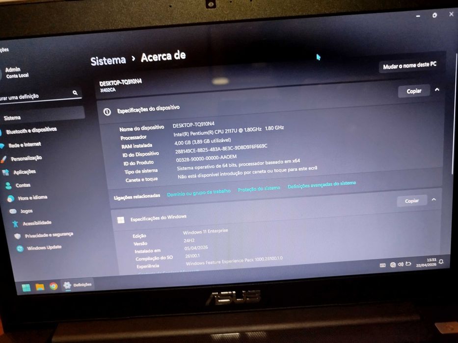 Portátil ASUS X402CA 14" 4GB RAM 500GB Windows 11