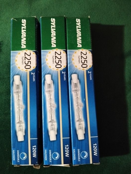 3 Lâmpadas Halogéneas Lineares Sylvania 120W (2250 lm) Novas