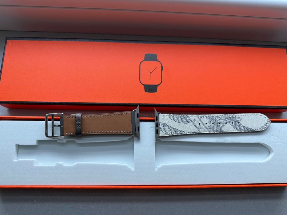 Pasek do Apple Watch Hermes single Tour 42- 49mm Beton / Etain Printed