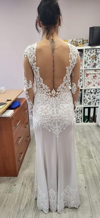 Suknia ślubna r34/36 rybka dopasowana dekold