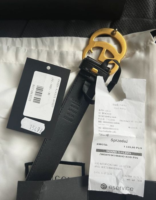 Gucci Pasek Marmont GG Czarny 85 100 cm Vitkac Okazja