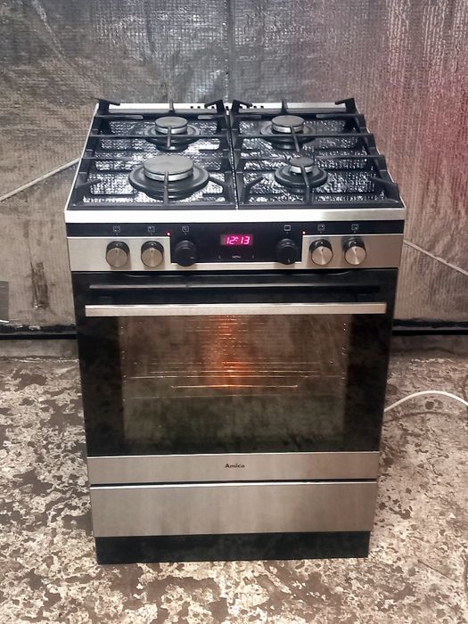 Kuchenka Amica 60cm gazowo elektryczna  szklany blat Okazja