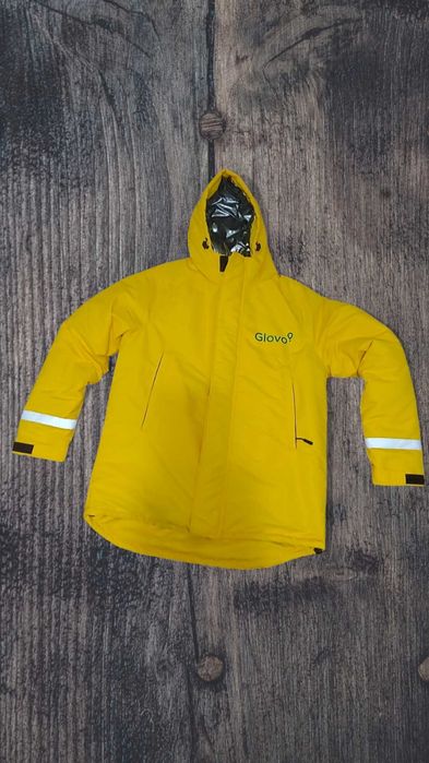 Куртка L Glovo зимняя курьерская с отражателем Очень теплая новая