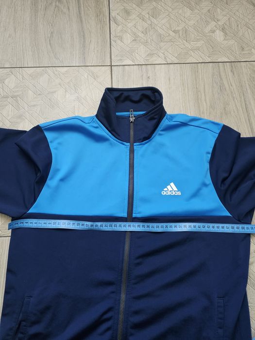 Чоловіча олімпійка, кофта adidas синя спортивна на блискавці