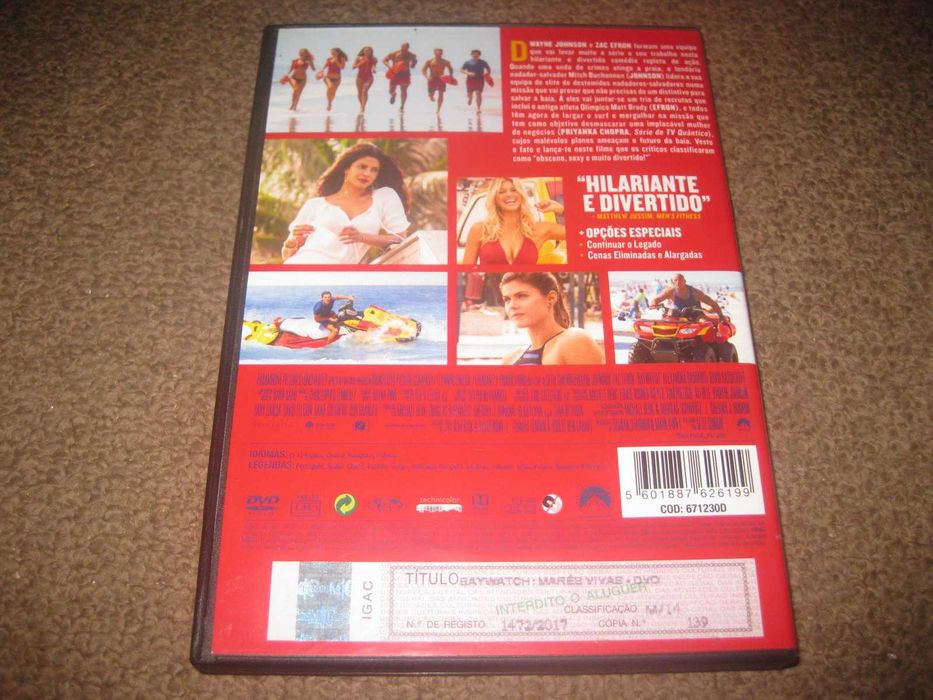 DVD "Baywatch: Marés Vivas" com Dwayne Johnson