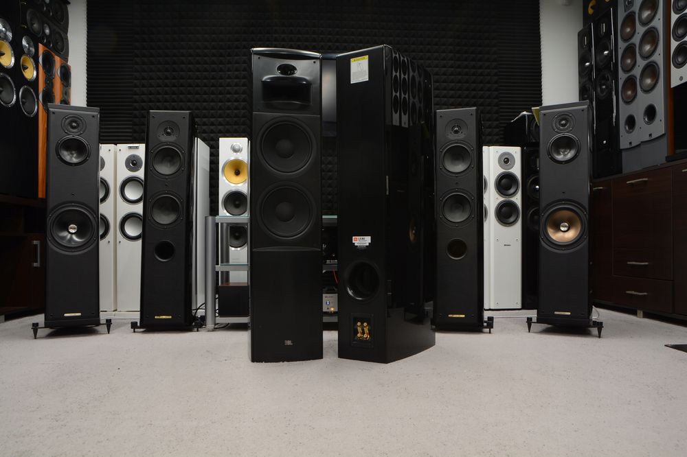 kolumny Głośnikowe podłogowe stereo czarny połysk Lakier JBL LS80