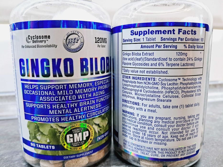 Hi-Tech Pharma, Ginkgo Biloba 120 мг (90 таб.), гинкго билоба, гинко