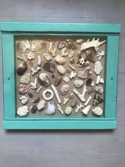 Картина з коралами і мушлями/декор інтерьеру