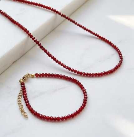 Bransoletka i naszyjnik z kamienia grantu