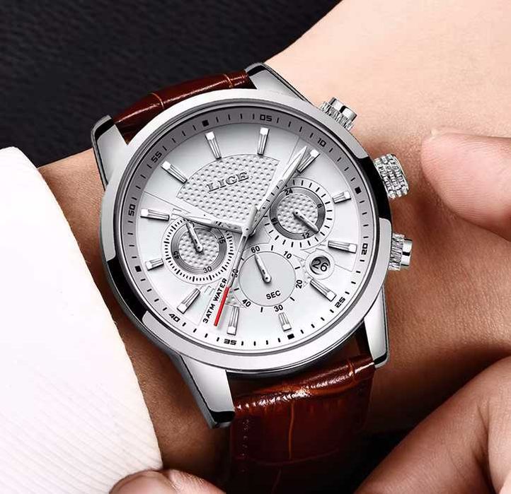 Часы наручные LIGE Chronograph quartz НОВЫЕ