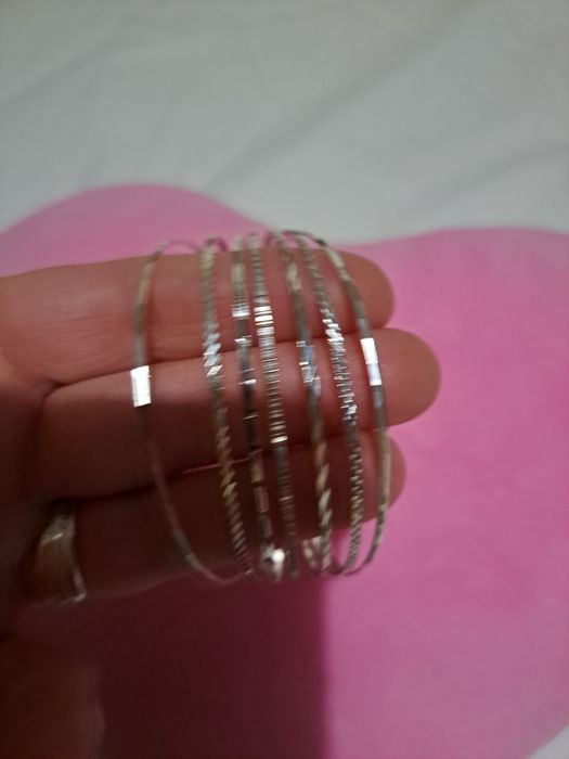 Conjunto de 7 pulseiras em prata