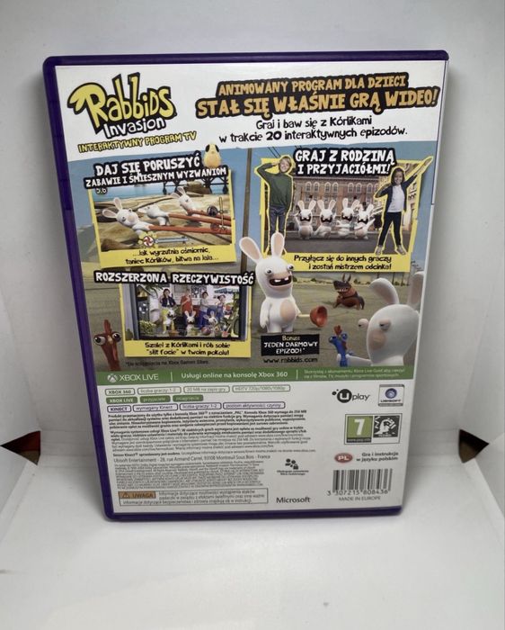 Gra Rabbids Invasion Interaktywny Program TV PL  Xbox 360 X360  kinect