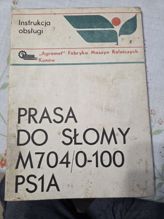 Instrukcja obsługi i katalog prasa do słomy M704/0-100 PS1A