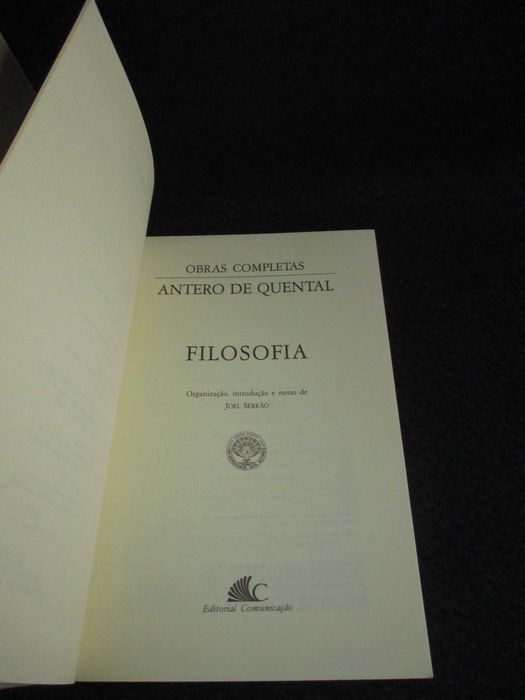 Livro Filosofia Antero de Quental 1ª edição 1991