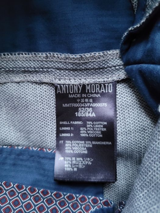 Garnitur Antony Morato rozmiar 52 XL szary, marynarka i spodnie