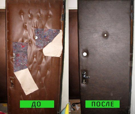Обивка / оклейка дверей кожзамом / искусственной кожей